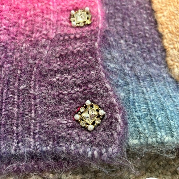 Anna Kay Cardigan Multicolor Ombre Embellished Buttons Wool Blend Size 2 - Picture 11 of 11